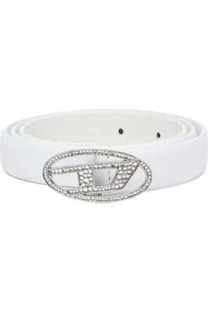 Diesel Gürtel - 1dr Crystal Logo Strass Belt White - Gr. 75 - in - für Damen