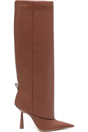 Gia Borghini Stiefel - Brown Eco-Leather Knee-High Boots - Gr. 38 (EU) - in - für Damen