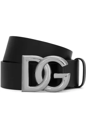 Dolce & Gabbana Gürtel - Black Calf Leather Logo Belt - Gr. 100 - in - für Damen