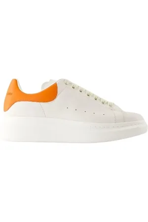 Alexander McQueen Low-Top Sneaker - Oversize Sneakers - Leather - White/Orange - Gr. 42 (EU) - in - für Damen