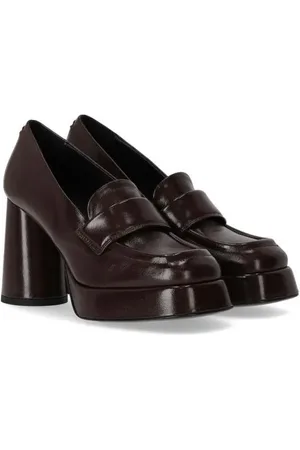 HALMANERA Hohe Schuhe - Glaze Dark Brown Heeled Loafer - Gr. 36 (EU) - in - für Damen