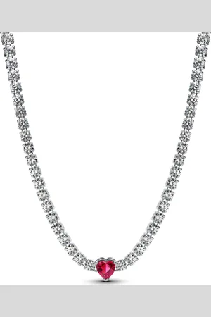 PANDORA Halsketten - Strahlenkranz Herz Choker - Gr. unisize - in Silber - für Damen