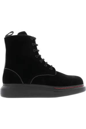 Alexander McQueen Stiefel & Boots - Dames Hybrid Lace up Velvet Zwart - Gr. 37 (EU) - in - für Damen