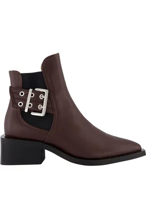 Ganni Stiefel - Dames Chunky Buckle Chelsea Bruin - Gr. 37 (EU) - in - für Damen