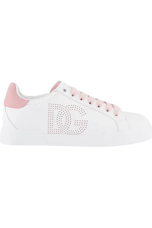 Dolce & Gabbana Low-Top Sneaker - Dames Portofino Sneaker Wit/Roze - Gr. 37 (EU) - in - für Damen