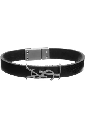 Saint Laurent Armbänder - Cassandre Leather Bracelet - Gr. M - in Schwarz - für Damen