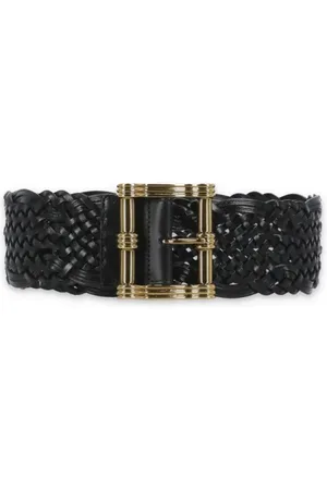 Etro Gürtel - Black Braided Leather Maxi Belt - Gr. 75 - in - für Damen