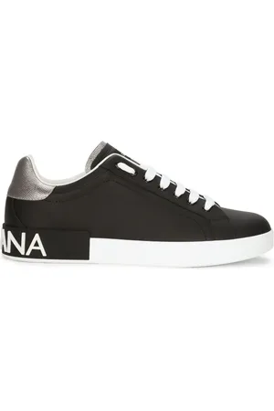Dolce & Gabbana Low-Top Sneaker - Black Calf Leather Sneakers - Gr. 41 (EU) - in - für Damen