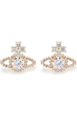 Vivienne Westwood Ohrringe - Valentina Orb Earrings Gold/ - Gr. unisize - in Weiß - für Damen