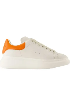Alexander McQueen Low-Top Sneaker - Oversize Sneakers - Leather - White/Orange - Gr. 36 (EU) - in - für Damen