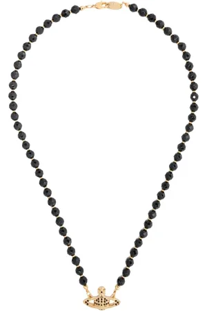 Vivienne Westwood Halsketten - Messaline Choker Gold/ Agate - Gr. unisize - in Schwarz - für Damen
