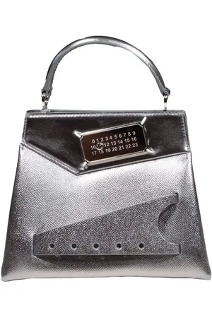 Maison Margiela Crossbody Bags - Small Snatched Silver Leather Handbag - für Damen