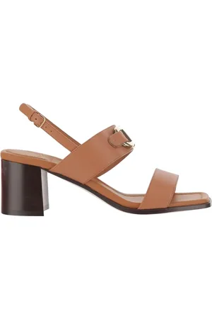 Salvatore Ferragamo Sandalen - Leather Sandals With Logo - Gr. 10 - in - für Damen