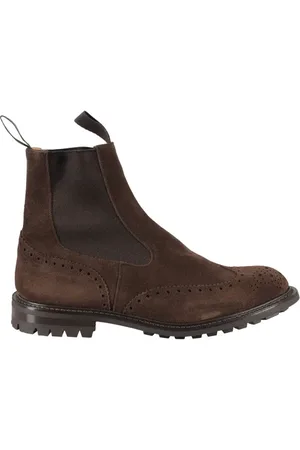 TRICKERS Stiefel - Brown Suede Ankle Boot With Elastic Side Panels - Gr. 10 - in - für Damen