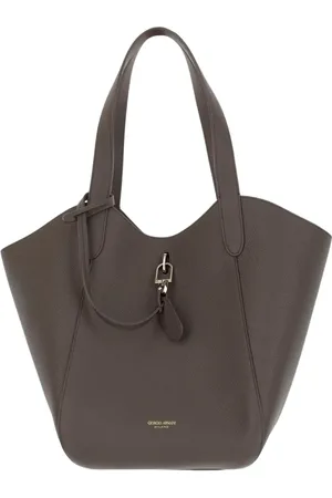 Giorgio Armani Totes & Shopper - Leather Tote Bag With Logo - Gr. unisize - in - für Damen