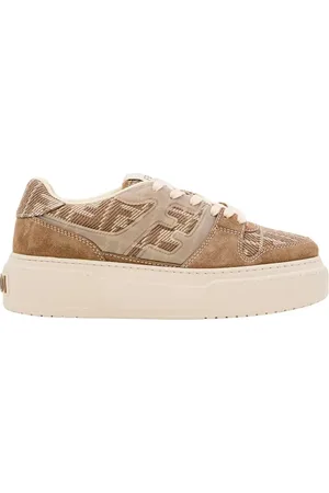 Fendi Low-Top Sneaker - Brown Fabric And Denim Blend Sneakers - Gr. 38,5 (EU) - in - für Damen