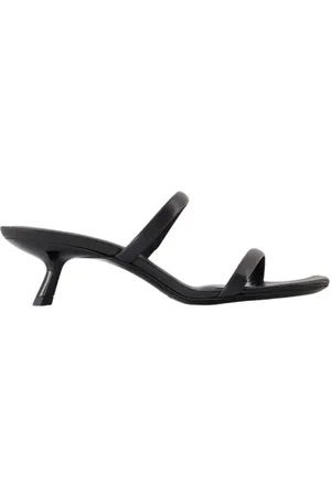 ANINE BING Sandalen - Sleek Black Calfskin Mules With Curved Heel - Gr. 37 (EU) - in - für Damen