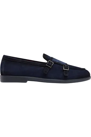 santoni Loafer - Navy Blue Almond Toe Moccasins - Gr. 10 - in - für Damen