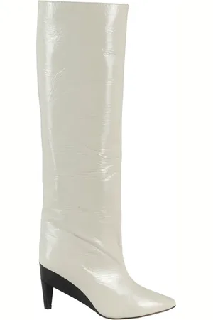 Isabel Marant Stiefel - Liesel Thigh-High White Leather Boots - Gr. 38 (EU) - in - für Damen