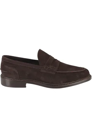 TRICKERS Loafer - Brown Suede Moccasin With Front Strap - Gr. 6_5 - in - für Damen