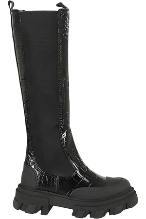 Ganni Stiefel - Cleated High Chelsea Boot Patent Croco - Gr. 40 (EU) - in - für Damen