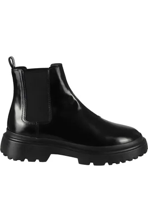 Hogan Stiefel - H629 Chelsea Black Glossy Leather Ankle Boot - Gr. 7 - in - für Damen
