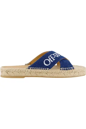 OFF-WHITE Slipper & Pantoletten - Dames Criss Cross Slipper Blauw/Wit - Gr. 37 (EU) - in - für Damen