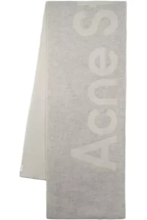 Acne Studios Tücher & Schals - Toronty Logo Contrast R Mini Scarf - Wool - Grey - Gr. unisize - in - für Damen