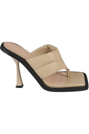 ANDREADAMO Slipper & Pantoletten - Square Toe Padded Thong Leather Mules - Gr. 36 (EU) - in - für Damen