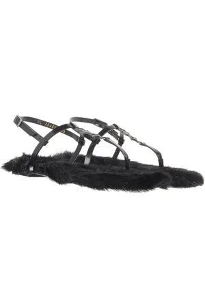 Saint Laurent Sandalen - Flat Leather Sole Cassandra Sandals - Gr. 36 (EU) - in - für Damen