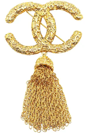 CHANEL Charms - 1993 Plated CC Fringe Brooch - Gr. unisize - in - für Damen