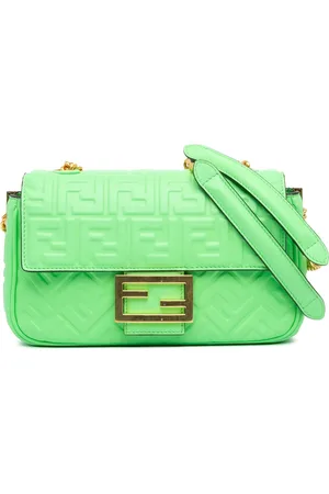 Fendi Hobo Bags - 2010-2024 Zucca Embossed Leather Chain Midi Baguet - Gr. unisize - in - für Damen