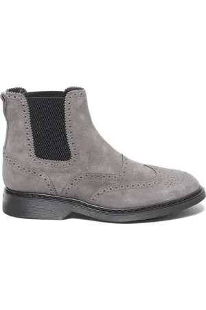 Hogan Stiefel & Boots - Stivaletto con elastici in suede grigio - Gr. UK_6 - in - für Damen