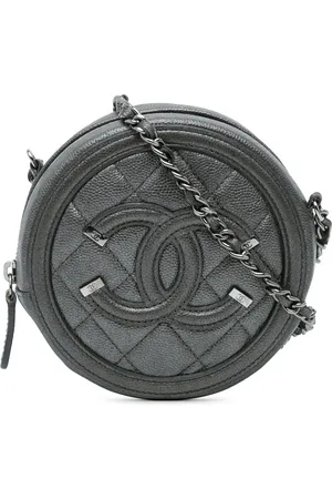 CHANEL Clutches - 2018-2019 Metallic Caviar CC Filigree Round Clutch - Gr. unisize - in - für Damen
