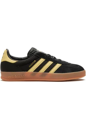 adidas Low-Top Sneaker - Gazelle Indoor Core Black / Almost Yellow / Gum - Gr. US_7_5 - in - für Damen