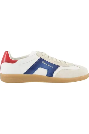 santoni Low-Top Sneaker - Heren DBS Olympic Sneaker Wit/Blauw - Gr. UK_10 - in - für Damen