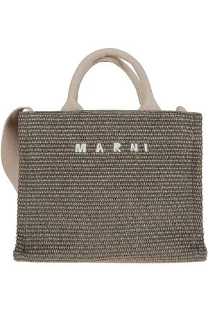 Marni Totes & Shopper - Woven Raffia East/West Tote Bag With Embroidered L - Gr. unisize - in - für Damen