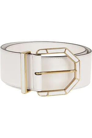 Etro Gürtel - Maxi Calfskin Leather Belt With Gold-Finish Buckle - Gr. 85 - in - für Damen