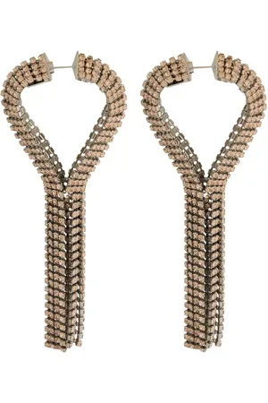 Paco rabanne Ohrringe - Rhinestone Drop Earrings With Platinum Finish - Gr. unisize - in - für Damen
