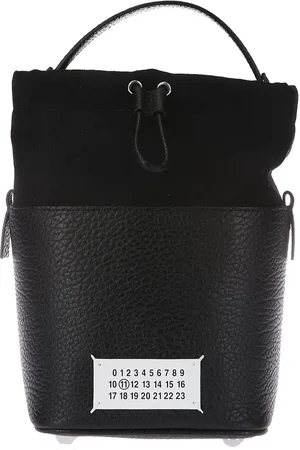 Maison Margiela Beuteltaschen - Leather Bucket Bag With Drawstring Closure - Gr. unisize - in - für Damen