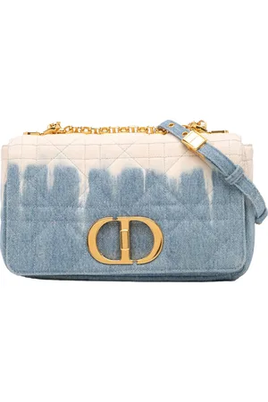 Dior Hobo Bags - 2022 Medium Denim Tie Dye Macrocannage Caro Bag - Gr. unisize - in - für Damen