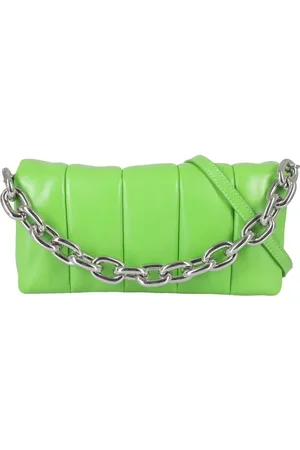 Stand Studio Hobo Bags - Rectangular Green Lamb Leather Panel Bag - Gr. unisize - in - für Damen