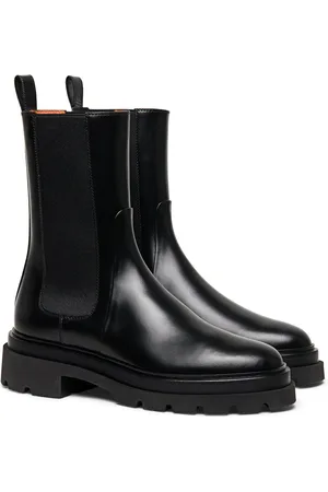 santoni Stiefel - Leather combat boot - Gr. UK_4 - in - für Damen