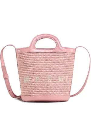 Marni Beuteltaschen - Light Mini Tropicalia Woven Bucket Bag - Gr. unisize - in Rosa - für Damen