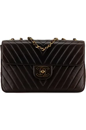 CHANEL Crossbody Bags - 1991-1994 Maxi XL Chevron Lambskin Single Flap - Gr. unisize - in - für Damen