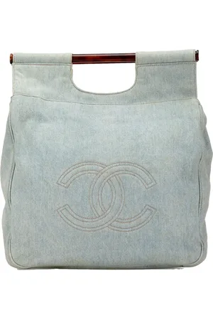 CHANEL Crossbody Bags - 1996-1997 CC Denim Tortoise Handle Tote - Gr. unisize - in - für Damen