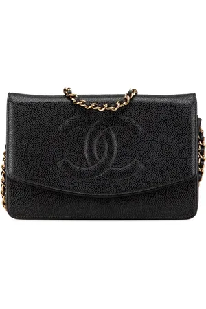 CHANEL Portemonnaies - 2003-2004 CC Caviar Wallet on Chain - Gr. unisize - in - für Damen