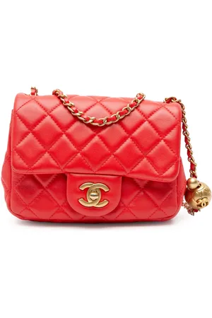 CHANEL Hobo Bags - 2019 Mini Square Classic Lambskin Pearl Crush Sing - Gr. unisize - in - für Damen