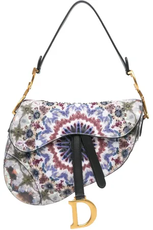Dior Hobo Bags - 2019 Canvas Embroidered Kaleidiorscopic Saddle Bag - Gr. unisize - in - für Damen
