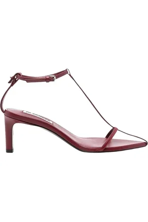Jil Sander Sandalen - Burgundy Leather Sandal With Ankle Strap - Gr. 36 (EU) - in - für Damen